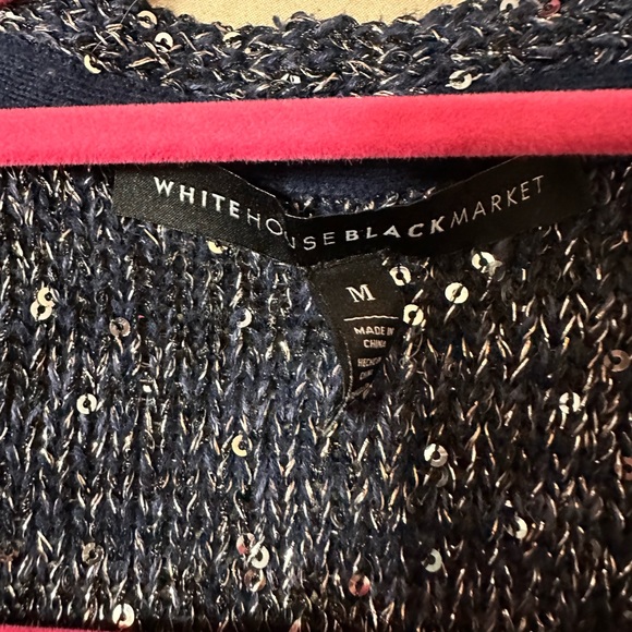 Long Sequin Cardigan | White House Black Market | Size Medium - Picture 2 of 3